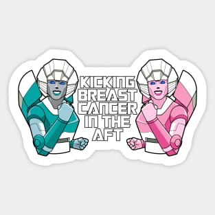 Kicking Breast Cancer In The Aft Sticker